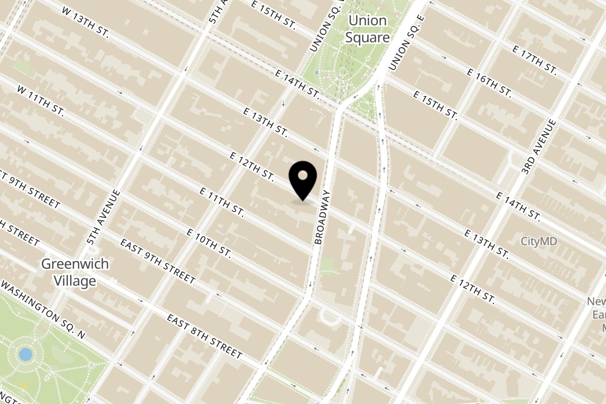 Map showing the location of Ribalta on 48 E 12th St in New York